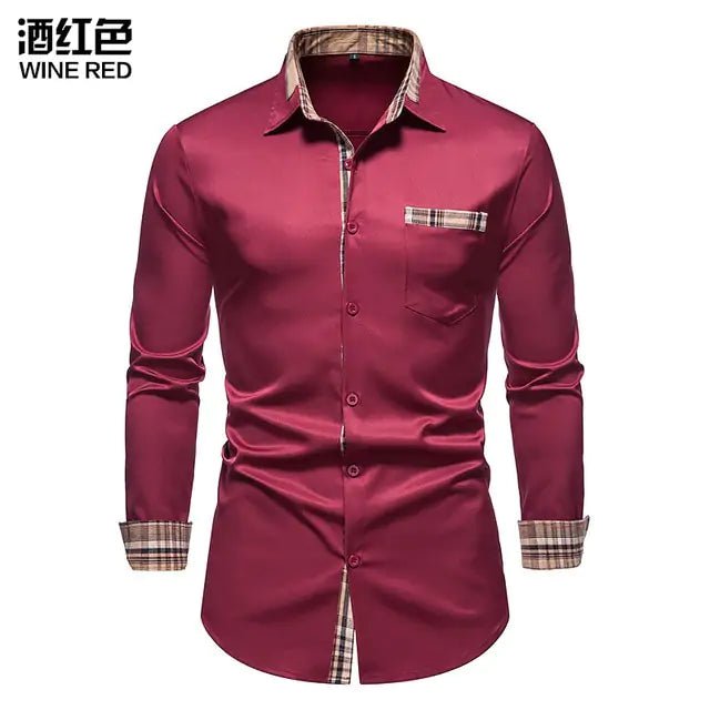 Patchwork Formal Shirts for Men - mrbonnystore - mrbonnystore - 760543_MGZNQVX - #product_title# - Patchwork Formal Shirts for Men - #store_name# - #Category# - #Product Name#