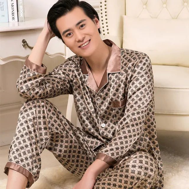 Men's Designer Ice Silk Pajama Set - mrbonnystore - mrbonnystore - 819589_1XNYDRM - #product_title# - Men's Designer Ice Silk Pajama Set - #store_name# - #Category# - #Product Name#