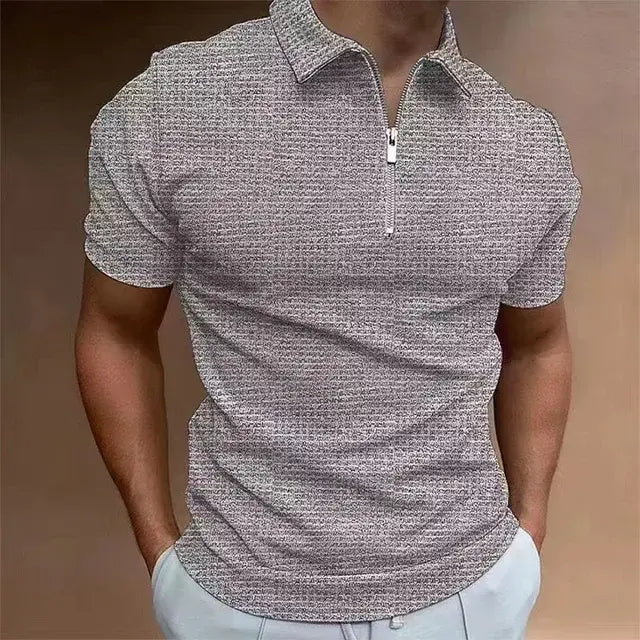 Summer New Men's Zipper Waffle Polo Shirt Short Sleeve Waffle - mrbonnystore - My Store - 1527609_6PDO53P - #product_title# - Summer New Men's Zipper Waffle Polo Shirt Short Sleeve Waffle - My Store - #store_name# - #Category# - #Product Name#