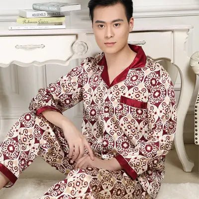 Men's Designer Ice Silk Pajama Set - mrbonnystore - mrbonnystore - 819589_C7KESLP - #product_title# - Men's Designer Ice Silk Pajama Set - #store_name# - #Category# - #Product Name#