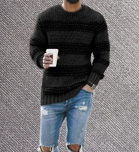 Men's Striped Knit Pullover - mrbonnystore - mrbonnystore - 3XBOMYAJ3 - #product_title# - Men's Striped Knit Pullover - My Store - #store_name# - #Category# - #Product Name#