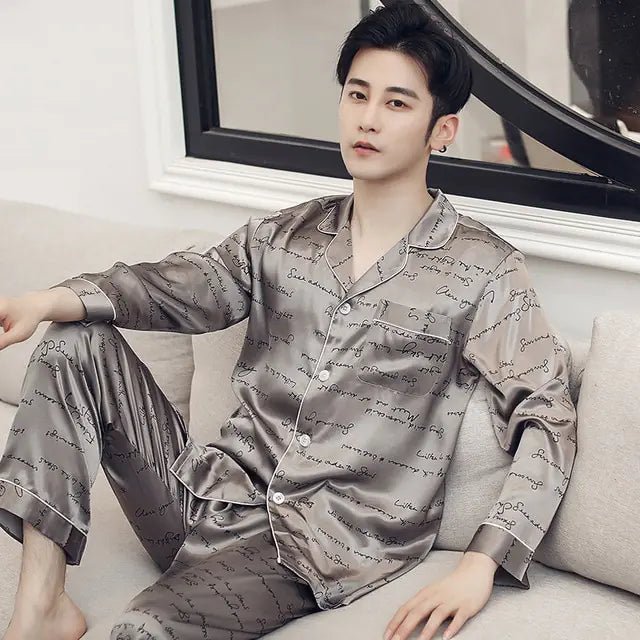 Men's Designer Ice Silk Pajama Set - mrbonnystore - mrbonnystore - 819589_LSZI6WM - #product_title# - Men's Designer Ice Silk Pajama Set - #store_name# - #Category# - #Product Name#