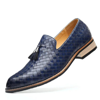 Vintage Patterned Vegan Leather Loafers for Men - mrbonnystore - mrbonnystore - 1005004131427308 - Blue - US 6 (EUR 38) - #product_title# - Vintage Patterned Vegan Leather Loafers for Men - My Store - #store_name# - #Category# - #Product Name#