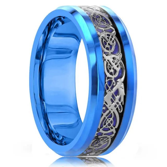 Beveled Edge Stainless Steel Celtic Dragon Ring for Men - mrbonnystore - mrbonnystore - 1295247_ISHT4Y8 - #product_title# - Beveled Edge Stainless Steel Celtic Dragon Ring for Men - My Store - #store_name# - #Category# - #Product Name#