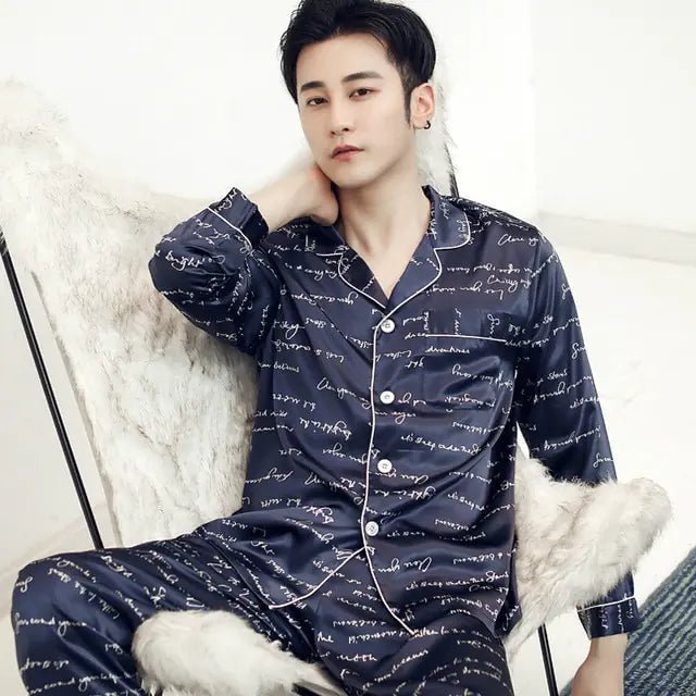 Men's Designer Ice Silk Pajama Set - mrbonnystore - mrbonnystore - 819589_KAJITMW - #product_title# - Men's Designer Ice Silk Pajama Set - #store_name# - #Category# - #Product Name#