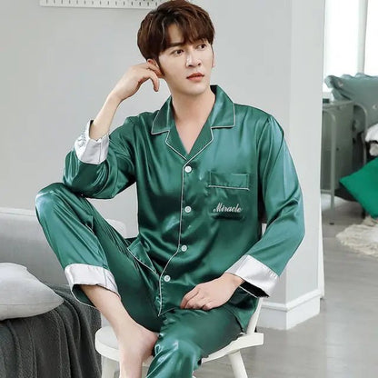 Men's Designer Ice Silk Pajama Set - mrbonnystore - mrbonnystore - 819589_CKGCRSS - #product_title# - Men's Designer Ice Silk Pajama Set - #store_name# - #Category# - #Product Name#