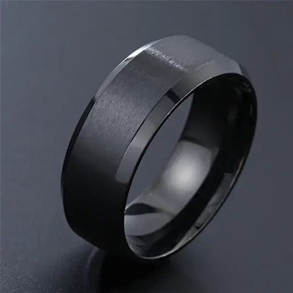 Men's Black Silver Groove Ring - mrbonnystore - mrbonnystore - 1523530_UDZMCII - #product_title# - Men's Black Silver Groove Ring - My Store - #store_name# - #Category# - #Product Name#