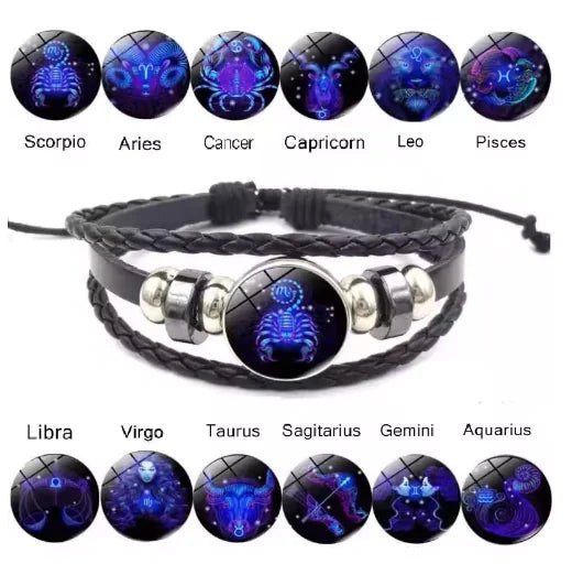 Luminous Zodiac Constellation Braided Couples Leather Bracelet for Men - mrbonnystore - mrbonnystore - L99AT29 - #product_title# - Luminous Zodiac Constellation Braided Couples Leather Bracelet for Men - My Store - #store_name# - #Category# - #Product Name#