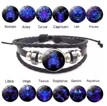 Luminous Zodiac Constellation Braided Couples Leather Bracelet for Men - mrbonnystore - mrbonnystore - L99AT29 - #product_title# - Luminous Zodiac Constellation Braided Couples Leather Bracelet for Men - My Store - #store_name# - #Category# - #Product Name#