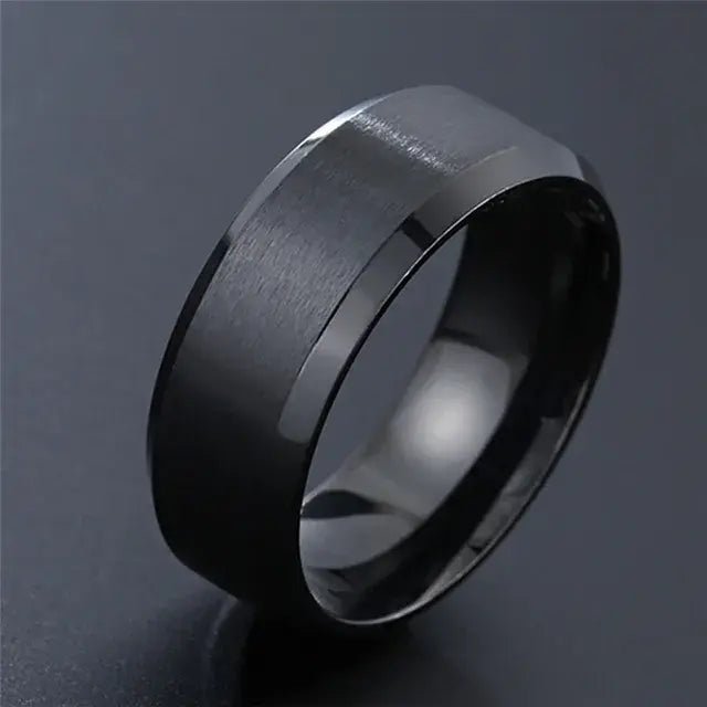 Men's Black Silver Groove Ring - mrbonnystore - mrbonnystore - 1523530_M6KXSYF - #product_title# - Men's Black Silver Groove Ring - My Store - #store_name# - #Category# - #Product Name#