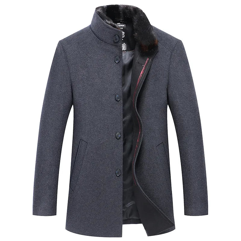 Stand Collar Woolen Coat - mrbonnystore - mrbonnystore - FFT1Q8604 - #product_title# - Stand Collar Woolen Coat - My Store - #store_name# - #Category# - #Product Name#