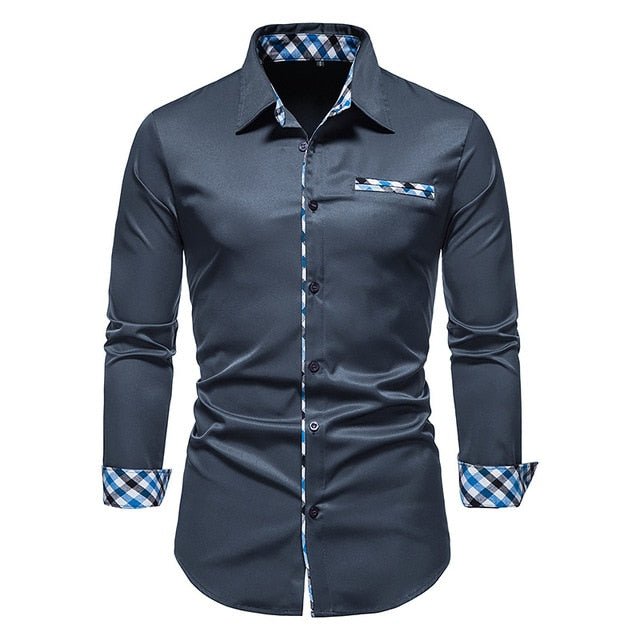 Patchwork Formal Shirts for Men - mrbonnystore - mrbonnystore - 760543_MGZNQVX - #product_title# - Patchwork Formal Shirts for Men - #store_name# - #Category# - #Product Name#