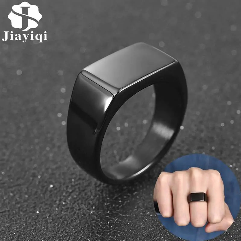 Men's Square Charm Ring - mrbonnystore - mrbonnystore - 678265_QHQCNJC - #product_title# - Men's Square Charm Ring - #store_name# - #Category# - #Product Name#