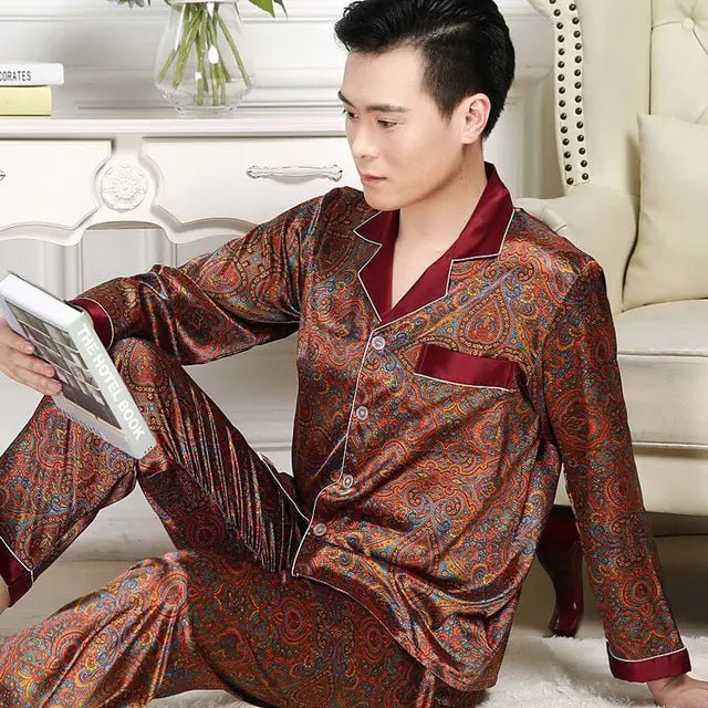 Men's Designer Ice Silk Pajama Set - mrbonnystore - mrbonnystore - 819589_QBENR81 - #product_title# - Men's Designer Ice Silk Pajama Set - #store_name# - #Category# - #Product Name#