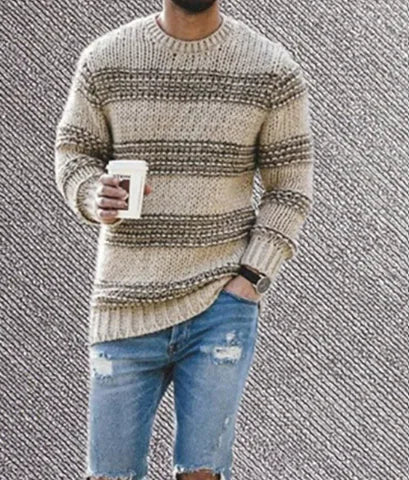 Men's Striped Knit Pullover - mrbonnystore - mrbonnystore - PAH5L26T5 - #product_title# - Men's Striped Knit Pullover - My Store - #store_name# - #Category# - #Product Name#