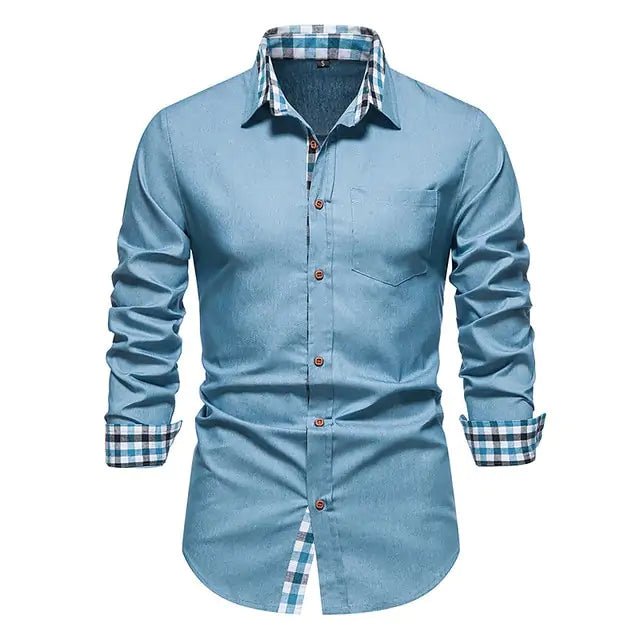 Patchwork Formal Shirts for Men - mrbonnystore - mrbonnystore - 760543_W684P7R - #product_title# - Patchwork Formal Shirts for Men - #store_name# - #Category# - #Product Name#