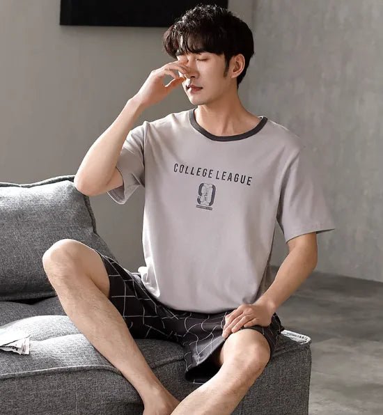 Pajamas Men's Summer Cotton Short Sleeve Shorts Suit - mrbonnystore - mrbonnystore - L5A7GLIF2 - #product_title# - Pajamas Men's Summer Cotton Short Sleeve Shorts Suit - My Store - #store_name# - #Category# - #Product Name#