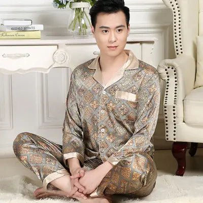 Men's Designer Ice Silk Pajama Set - mrbonnystore - mrbonnystore - 819589_KAJITMW - #product_title# - Men's Designer Ice Silk Pajama Set - #store_name# - #Category# - #Product Name#