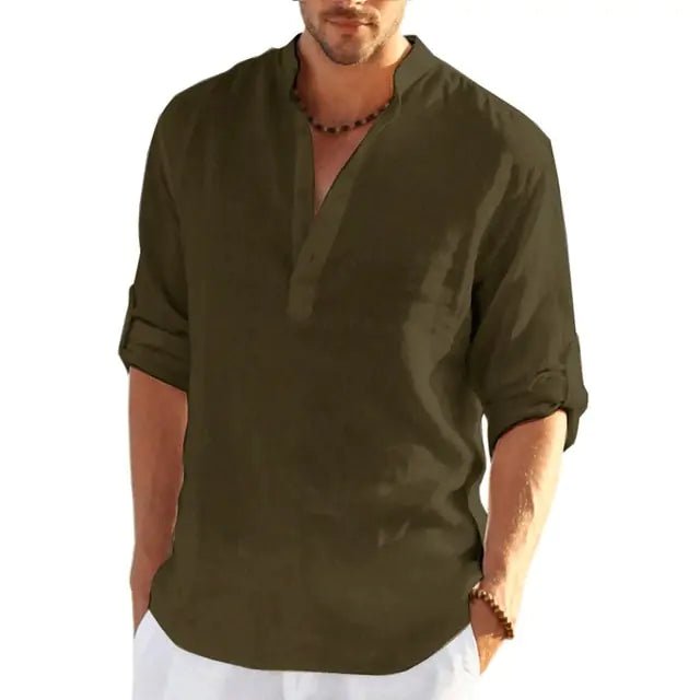 Men's Linen Long Sleeve Shirt - mrbonnystore - mrbonnystore - 799296_YL9LSIK - #product_title# - Men's Linen Long Sleeve Shirt - #store_name# - #Category# - #Product Name#