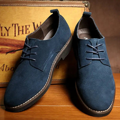 The Roxida - Suede Leather Oxford Shoes For Men - mrbonnystore - mrbonnystore - 2251832755553398 - Blue men flats - 8 - #product_title# - The Roxida - Suede Leather Oxford Shoes For Men - My Store - #store_name# - #Category# - #Product Name#