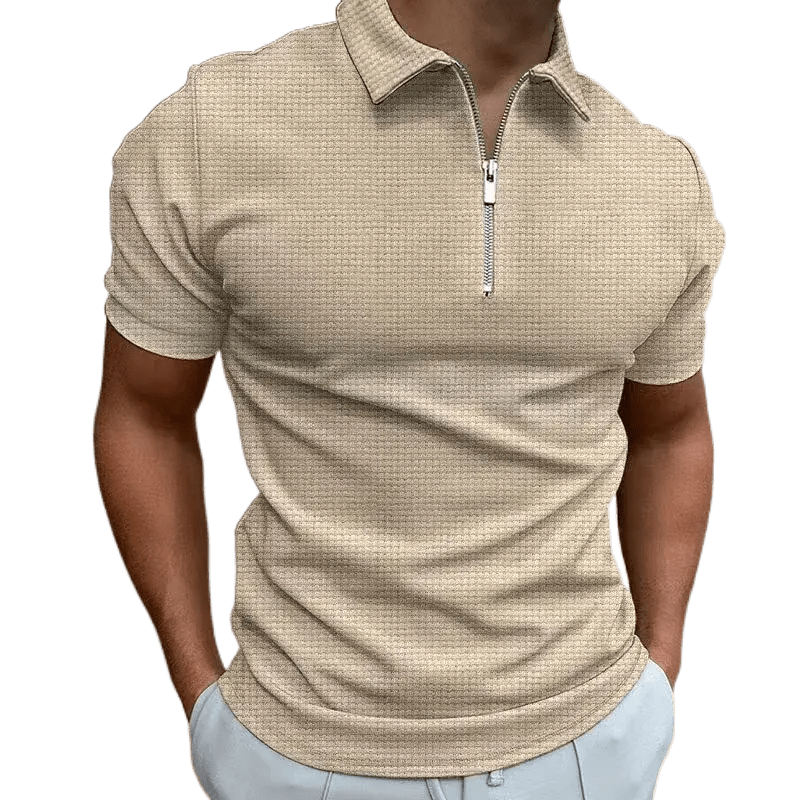 Summer New Men's Zipper Waffle Polo Shirt Short Sleeve Waffle - mrbonnystore - My Store - 1527609_6PDO53P - #product_title# - Summer New Men's Zipper Waffle Polo Shirt Short Sleeve Waffle - My Store - #store_name# - #Category# - #Product Name#