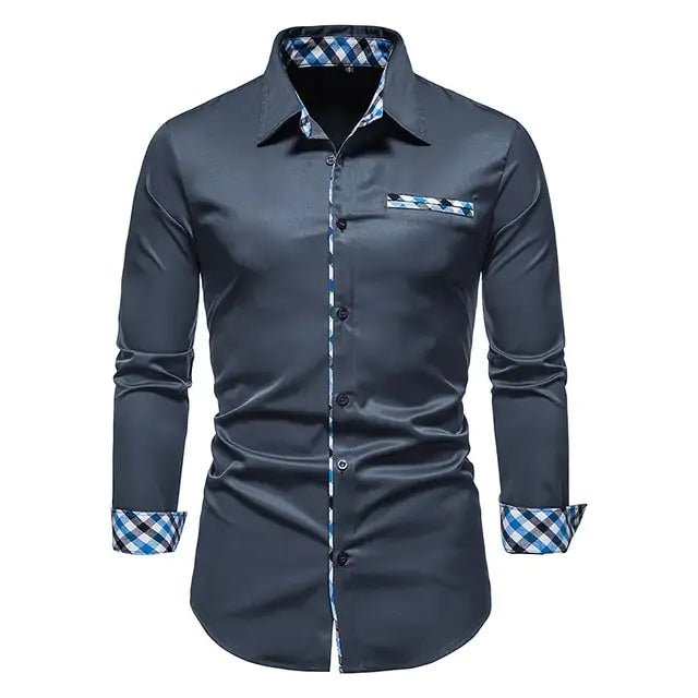 Patchwork Formal Shirts for Men - mrbonnystore - mrbonnystore - 760543_1JDAPNA - #product_title# - Patchwork Formal Shirts for Men - #store_name# - #Category# - #Product Name#