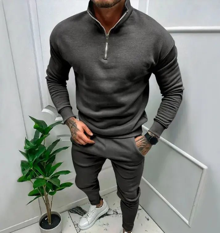 Men's Casual Fleece - lined Solid Color Top And Trousers Suit - mrbonnystore - mrbonnystore - 8NEXN33OG - #product_title# - Men's Casual Fleece - lined Solid Color Top And Trousers Suit - My Store - #store_name# - #Category# - #Product Name#