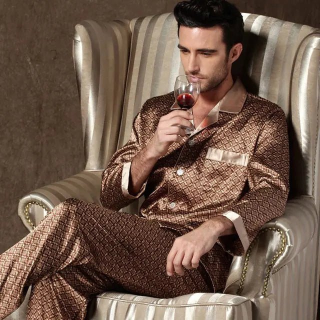 Men's Designer Ice Silk Pajama Set - mrbonnystore - mrbonnystore - 819589_QBENR81 - #product_title# - Men's Designer Ice Silk Pajama Set - #store_name# - #Category# - #Product Name#