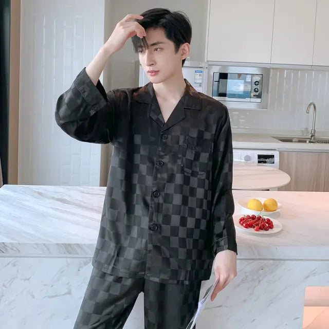 Men's Designer Ice Silk Pajama Set - mrbonnystore - mrbonnystore - 819589_OOPPXS5 - #product_title# - Men's Designer Ice Silk Pajama Set - #store_name# - #Category# - #Product Name#