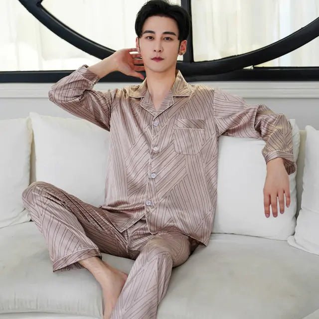 Men's Designer Ice Silk Pajama Set - mrbonnystore - mrbonnystore - 819589_QBENR81 - #product_title# - Men's Designer Ice Silk Pajama Set - #store_name# - #Category# - #Product Name#