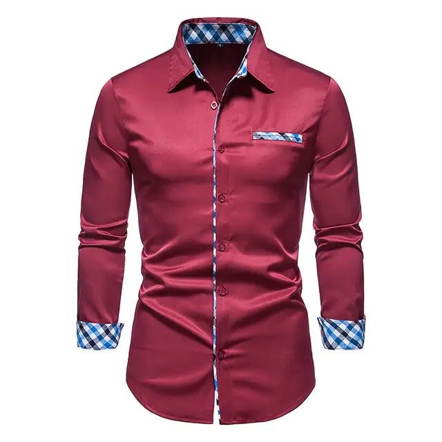 Patchwork Formal Shirts for Men - mrbonnystore - mrbonnystore - 760543_C12QQ03 - #product_title# - Patchwork Formal Shirts for Men - #store_name# - #Category# - #Product Name#