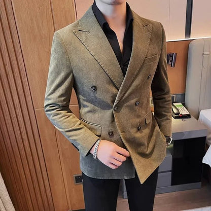 Men's Double - Breasted Corduroy Suit Jacket - mrbonnystore - mrbonnystore - 4LSGCHJ0K - #product_title# - Men's Double - Breasted Corduroy Suit Jacket - My Store - #store_name# - #Category# - #Product Name#