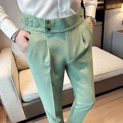 Autumn Winter Pantalones Hombre High Waist Waffle Business Casual Suit Pants for Men - mrbonnystore - mrbonnystore - 1284841_6MRDZTY - #product_title# - Autumn Winter Pantalones Hombre High Waist Waffle Business Casual Suit Pants for Men - My Store - #store_name# - #Category# - #Product Name#