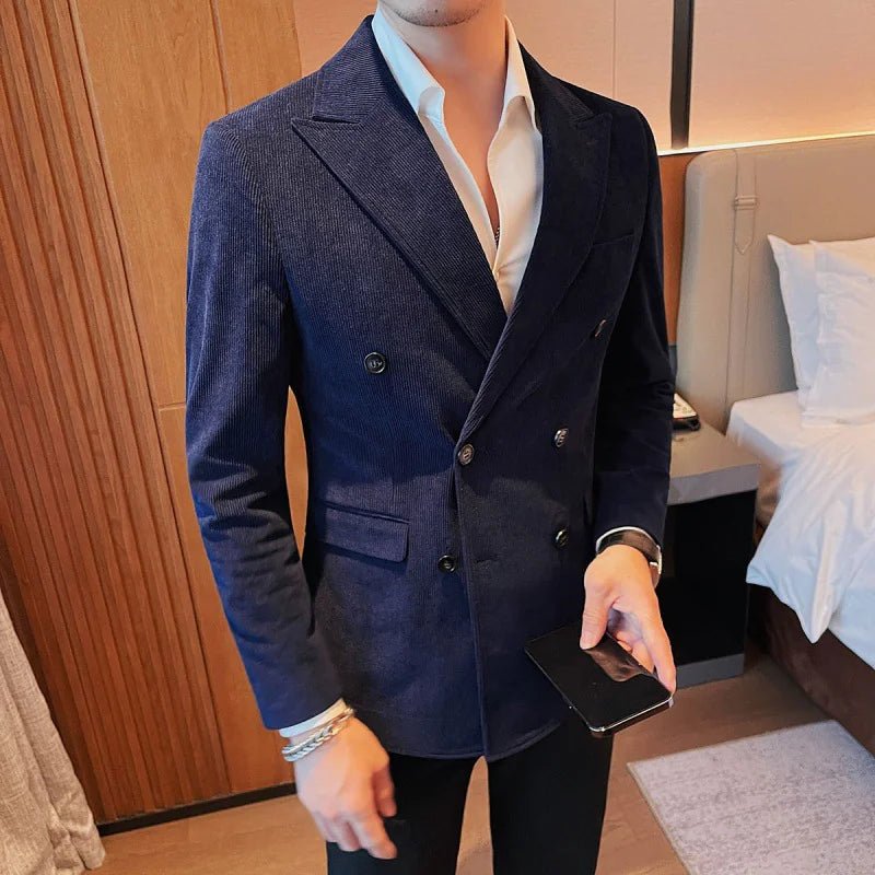 Men's Double - Breasted Corduroy Suit Jacket - mrbonnystore - mrbonnystore - L6WY04IKS - #product_title# - Men's Double - Breasted Corduroy Suit Jacket - My Store - #store_name# - #Category# - #Product Name#