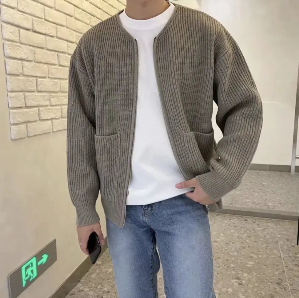 Men's Cozy Zip - Up Funnel Neck Cardigan - mrbonnystore - My Store - T2P6PS0AZ - #product_title# - Men's Cozy Zip - Up Funnel Neck Cardigan - My Store - #store_name# - #Category# - #Product Name#