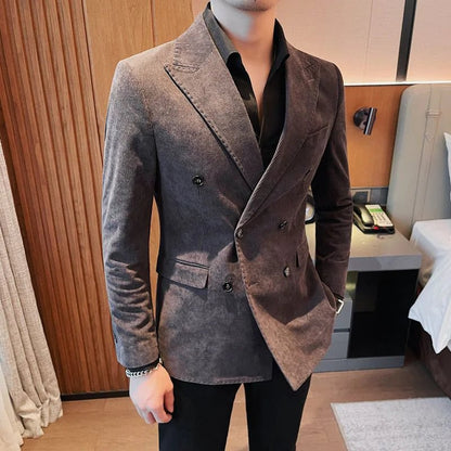 Men's Double - Breasted Corduroy Suit Jacket - mrbonnystore - mrbonnystore - U53USW8OW - #product_title# - Men's Double - Breasted Corduroy Suit Jacket - My Store - #store_name# - #Category# - #Product Name#