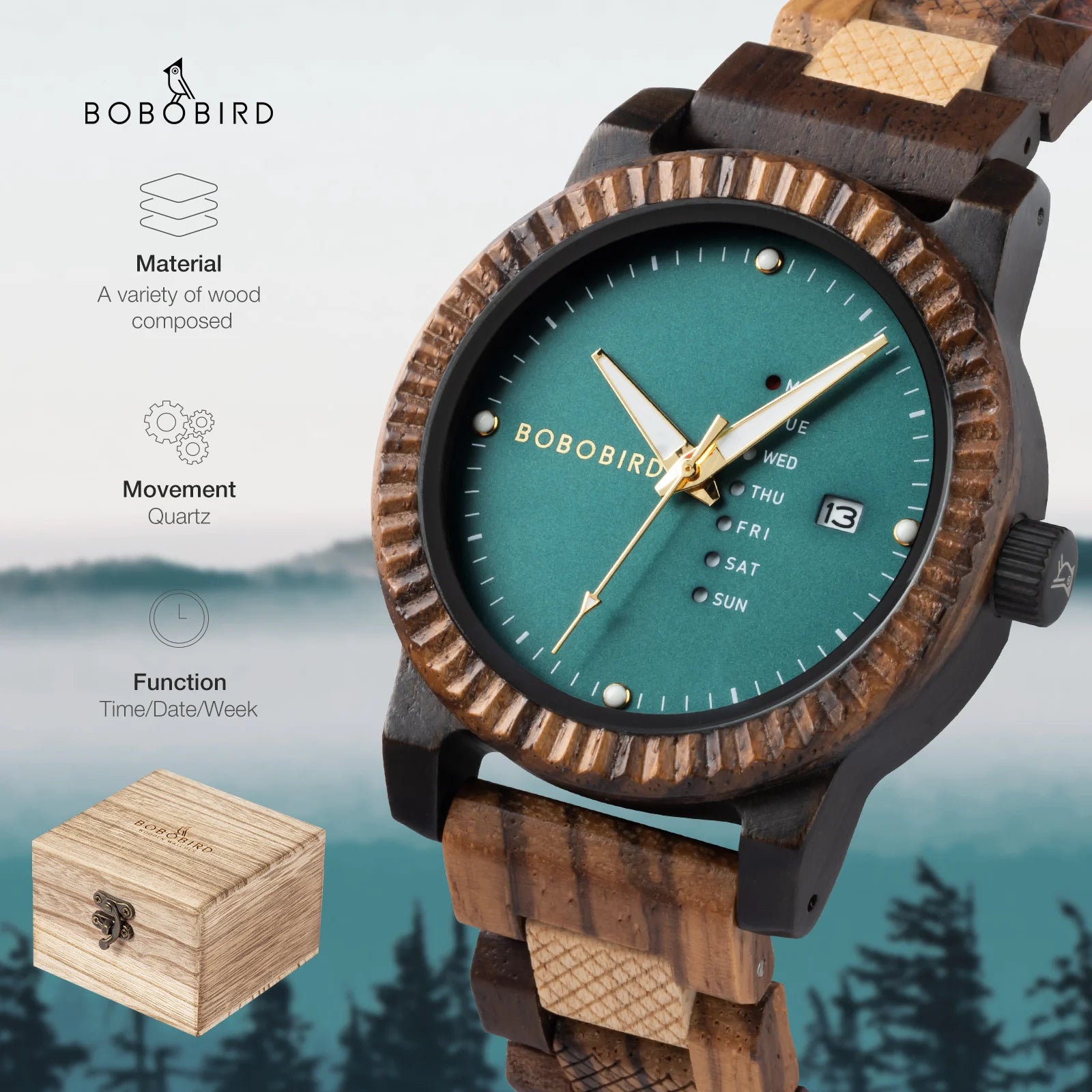 Men's Wooden Wristwatches Quartz Watch - mrbonnystore - mrbonnystore - 1257361_6WBMKRT - #product_title# - Men's Wooden Wristwatches Quartz Watch - My Store - #store_name# - #Category# - #Product Name#