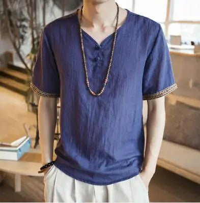 Linen Vintage T Shirt For Men - mrbonnystore - mrbonnystore - 503262_OHZYXZP - #product_title# - Linen Vintage T Shirt For Men - #store_name# - #Category# - #Product Name#