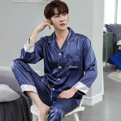 Men's Designer Ice Silk Pajama Set - mrbonnystore - mrbonnystore - 819589_J6J3UOY - #product_title# - Men's Designer Ice Silk Pajama Set - #store_name# - #Category# - #Product Name#