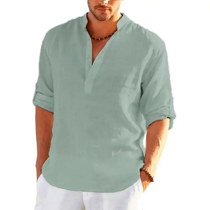 Men's Linen Long Sleeve Shirt - mrbonnystore - mrbonnystore - 799296_IYDW0GE - #product_title# - Men's Linen Long Sleeve Shirt - #store_name# - #Category# - #Product Name#