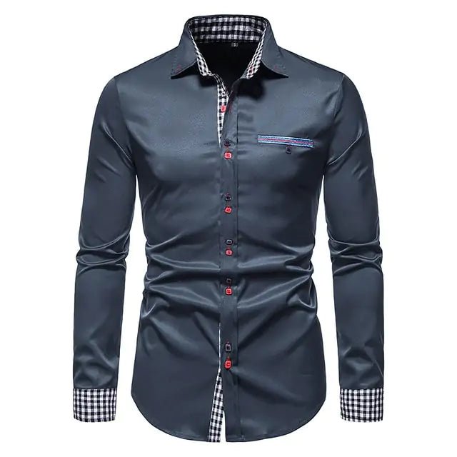 Patchwork Formal Shirts for Men - mrbonnystore - mrbonnystore - 760543_NGDHZQI - #product_title# - Patchwork Formal Shirts for Men - #store_name# - #Category# - #Product Name#