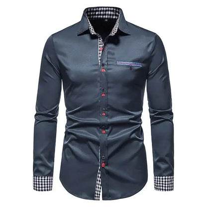 Patchwork Formal Shirts for Men - mrbonnystore - mrbonnystore - 760543_MJZQII4 - #product_title# - Patchwork Formal Shirts for Men - #store_name# - #Category# - #Product Name#