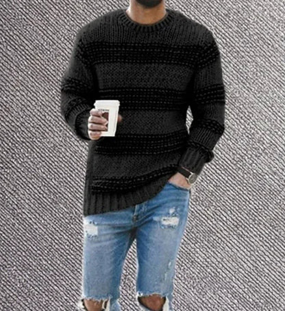 Men's Striped Knit Pullover - mrbonnystore - mrbonnystore - I86T6GO3P - #product_title# - Men's Striped Knit Pullover - My Store - #store_name# - #Category# - #Product Name#