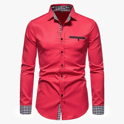 Patchwork Formal Shirts for Men - mrbonnystore - mrbonnystore - 760543_CRPGUAP - #product_title# - Patchwork Formal Shirts for Men - #store_name# - #Category# - #Product Name#