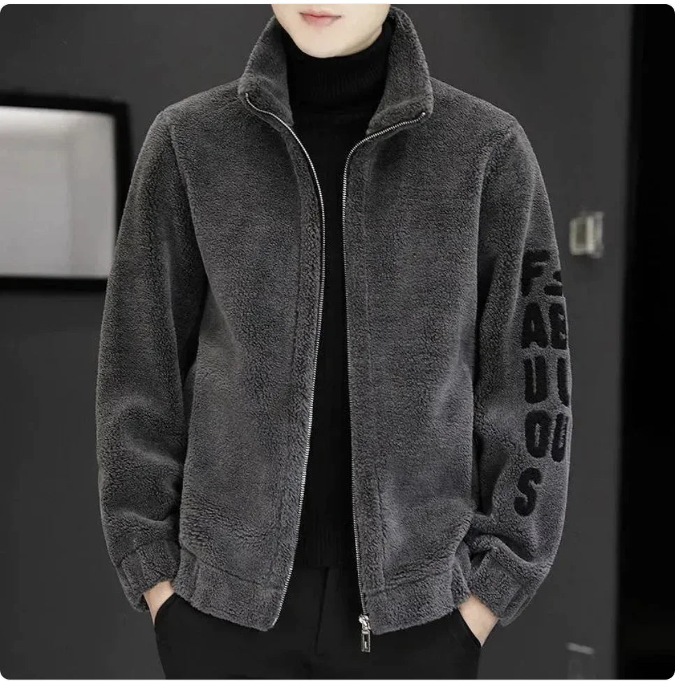 Men's Lambswool Stand Collar Jacket - mrbonnystore - My Store - ZUE4H1523 - #product_title# - Men's Lambswool Stand Collar Jacket - My Store - #store_name# - #Category# - #Product Name#