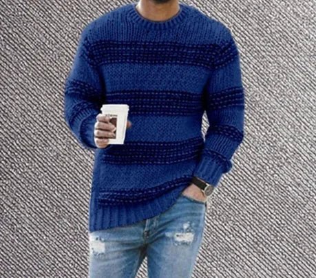 Men's Striped Knit Pullover - mrbonnystore - mrbonnystore - 58LYNPW07 - #product_title# - Men's Striped Knit Pullover - My Store - #store_name# - #Category# - #Product Name#