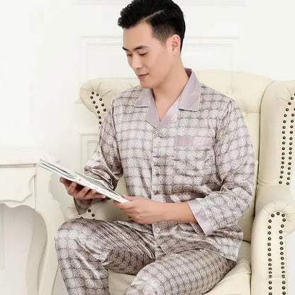 Men's Designer Ice Silk Pajama Set - mrbonnystore - mrbonnystore - 819589_NAO73JR - #product_title# - Men's Designer Ice Silk Pajama Set - #store_name# - #Category# - #Product Name#