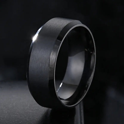 Men's Black Silver Groove Ring - mrbonnystore - mrbonnystore - 1523530_AXOZHF2 - #product_title# - Men's Black Silver Groove Ring - My Store - #store_name# - #Category# - #Product Name#