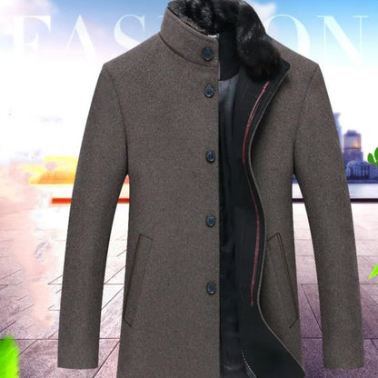 Stand Collar Woolen Coat - mrbonnystore - mrbonnystore - FFT1Q8604 - #product_title# - Stand Collar Woolen Coat - My Store - #store_name# - #Category# - #Product Name#