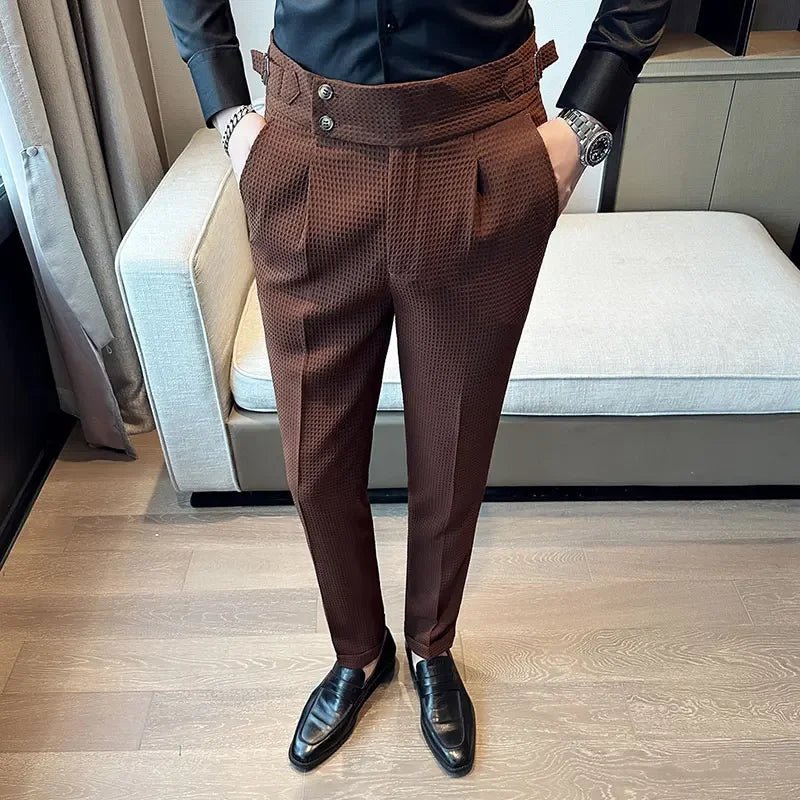 Autumn Winter Pantalones Hombre High Waist Waffle Business Casual Suit Pants for Men - mrbonnystore - mrbonnystore - 1284841_ICWOY83 - #product_title# - Autumn Winter Pantalones Hombre High Waist Waffle Business Casual Suit Pants for Men - My Store - #store_name# - #Category# - #Product Name#